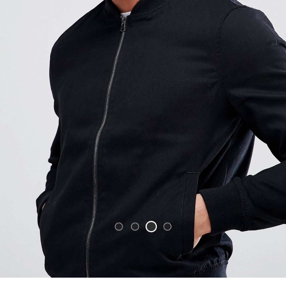 Worn Large Black Suede Zip Up Bomber Jacket
